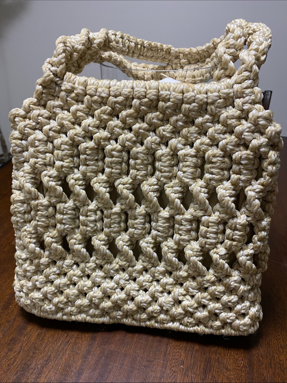 Handcrafted Cream Crochet Tote Bag